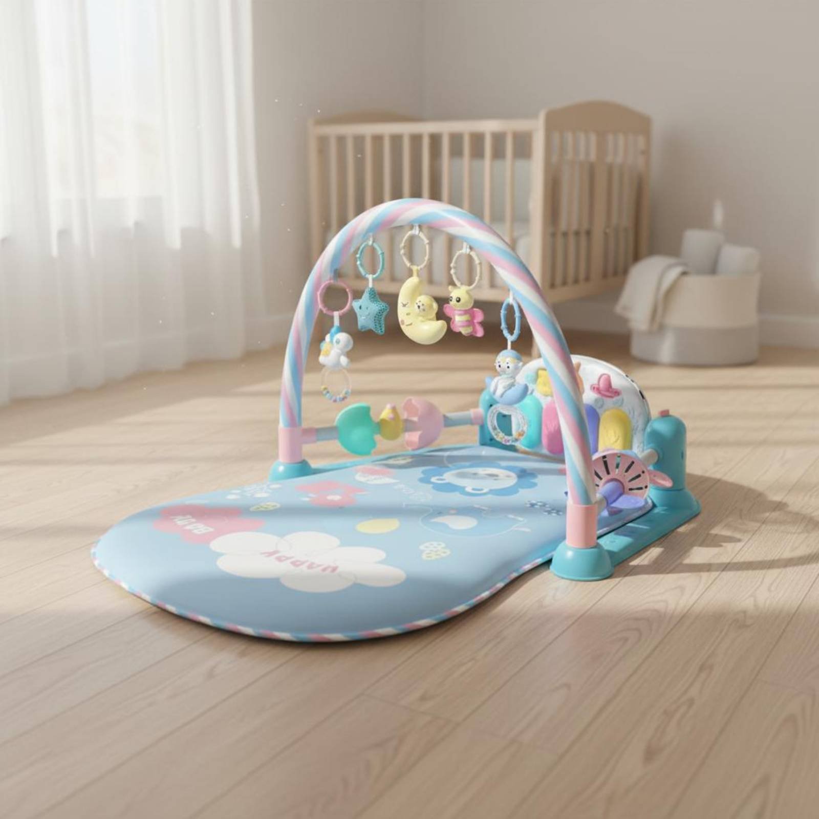 Baby Nursery Unisex - Piyano Müzikli Bebek Oyun Parkı, Katlanabilir