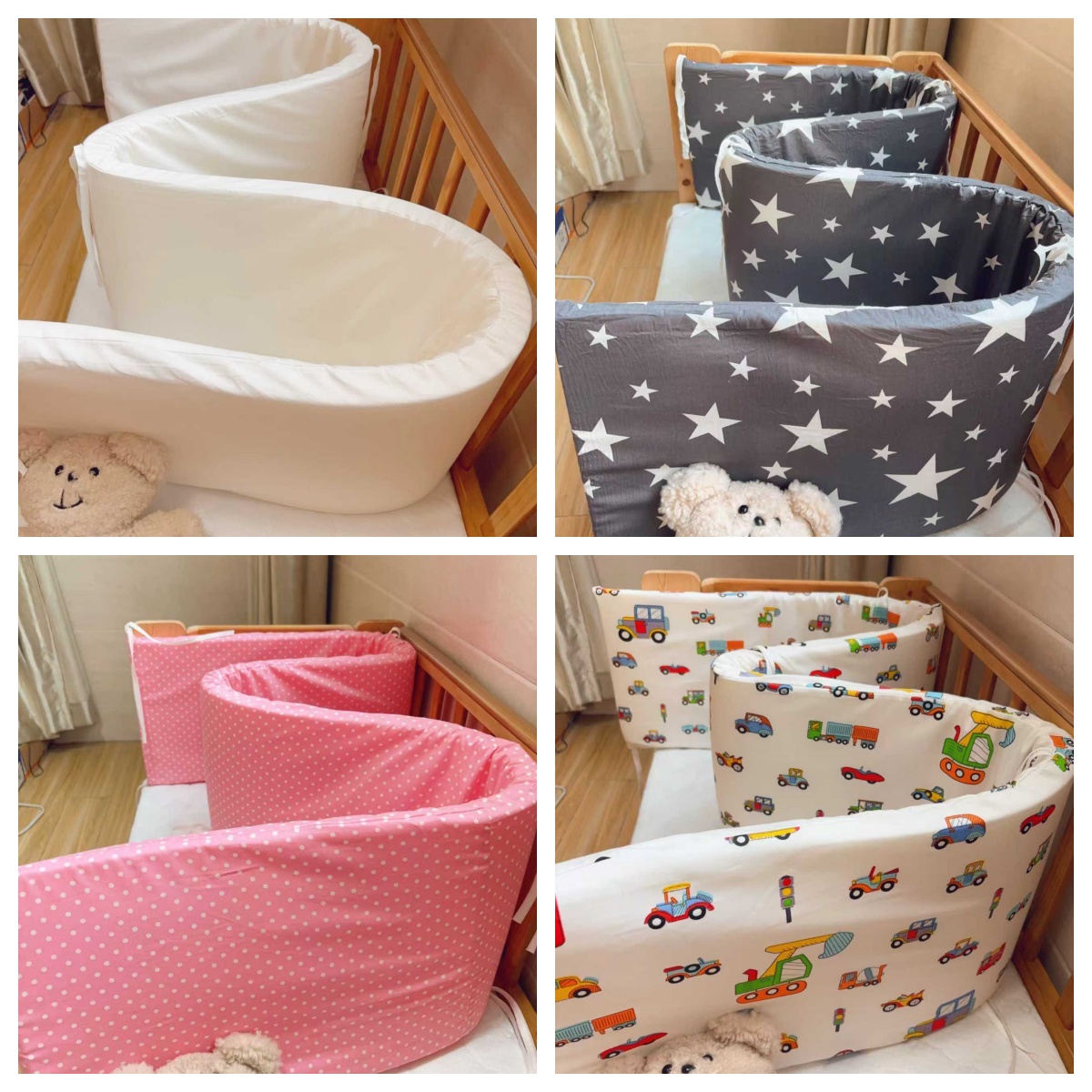 Convertible Crib Set - İskandinav Yıldız Bebek Beşik Kalınlaştırılmış Çarpışma