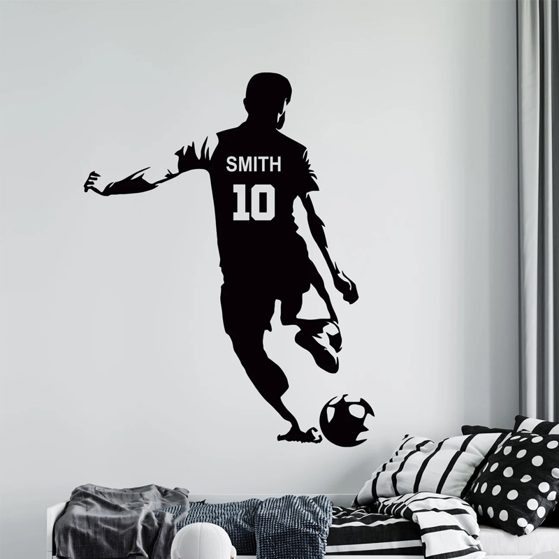Baby Nursery Wall Mural - Kişiselleştirilmiş Futbol Oyuncu Adı ve Numarası