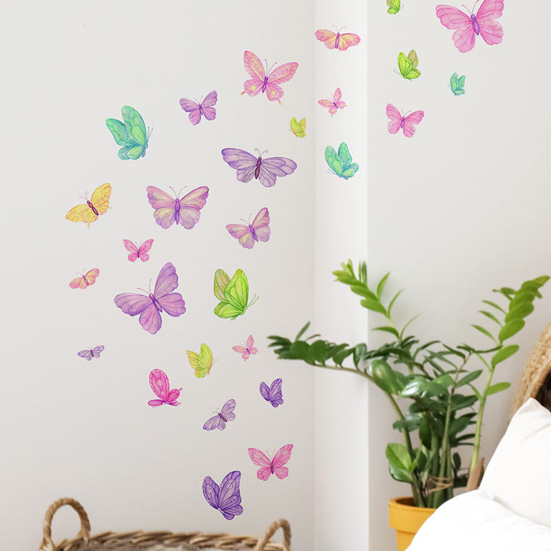 Baby Nursery Wall Mural - Romantik kelebek Duvar Çıkartmaları Yaratıcı Ev