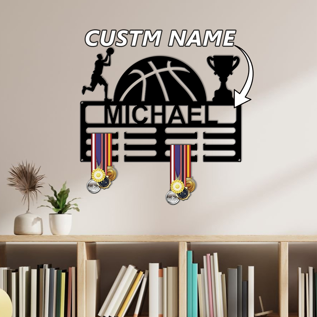 Baby Name Wall Art - 1 adet özel isim basketbol metal