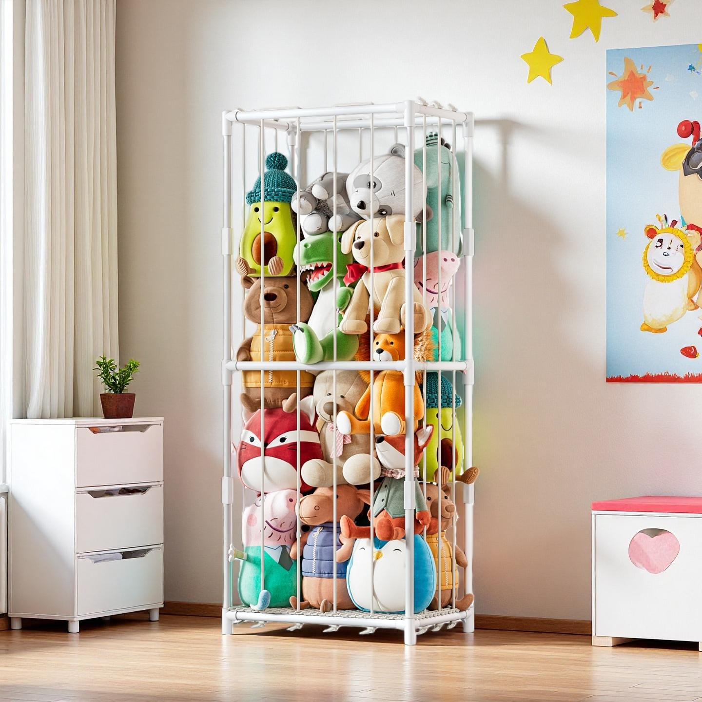 Baby Nursery Organizer - Dikey Peluş Oyuncak Saklama Düzenleyici, Hayvanat