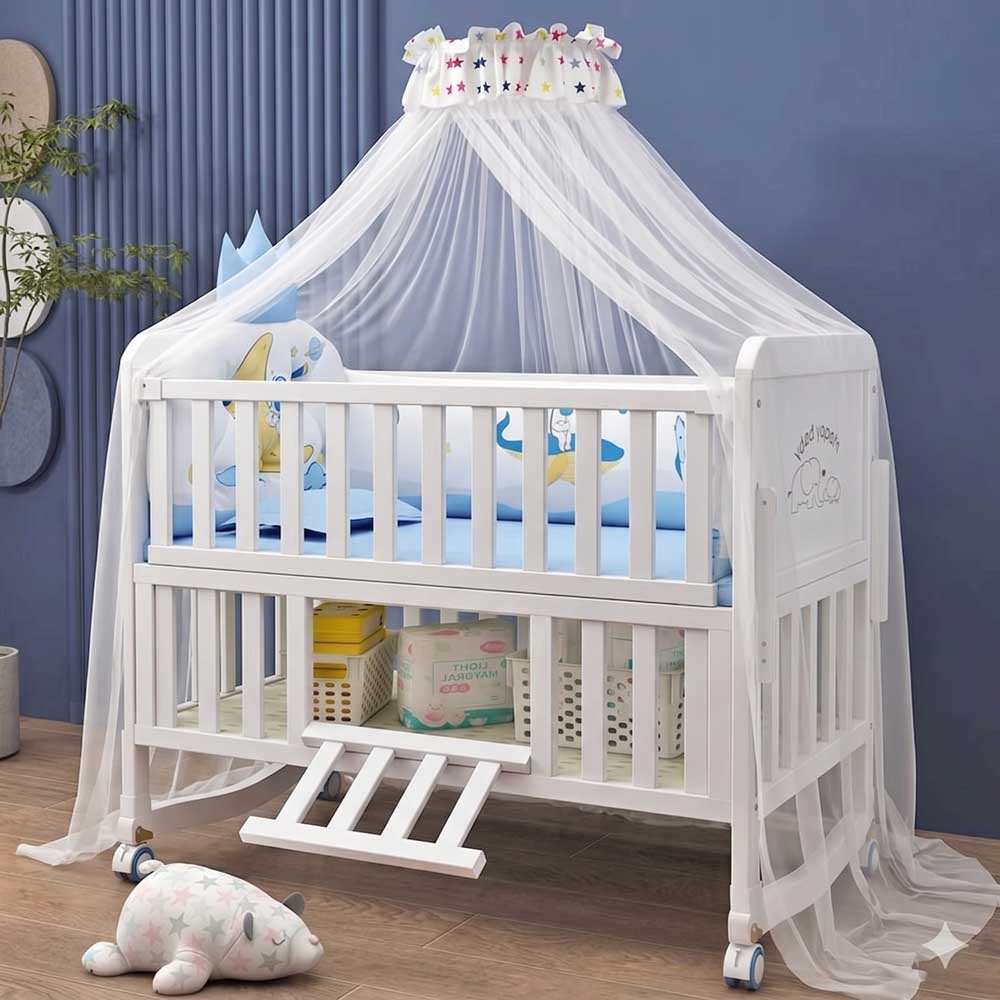 Convertible Crib Set - Premium Bebek Karyolası, Ahşap Dönüştürülebilir Bebek