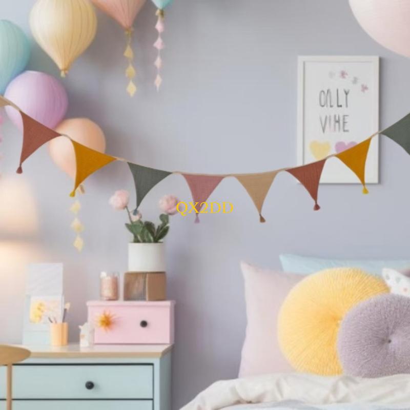Baby Nursery Bunting - QX2D Yumuşak Kumaş Bunting Afiş Şeker