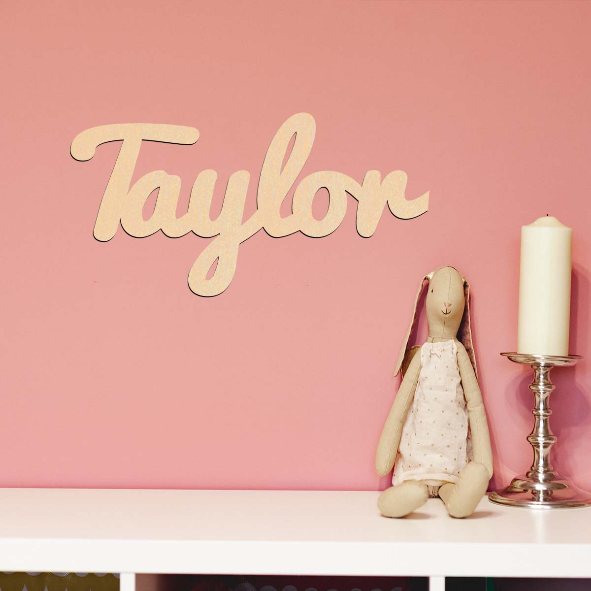 Baby Name Wall Art - Masif ahşap isim etiketleriyle özelleştirilmiş sanat