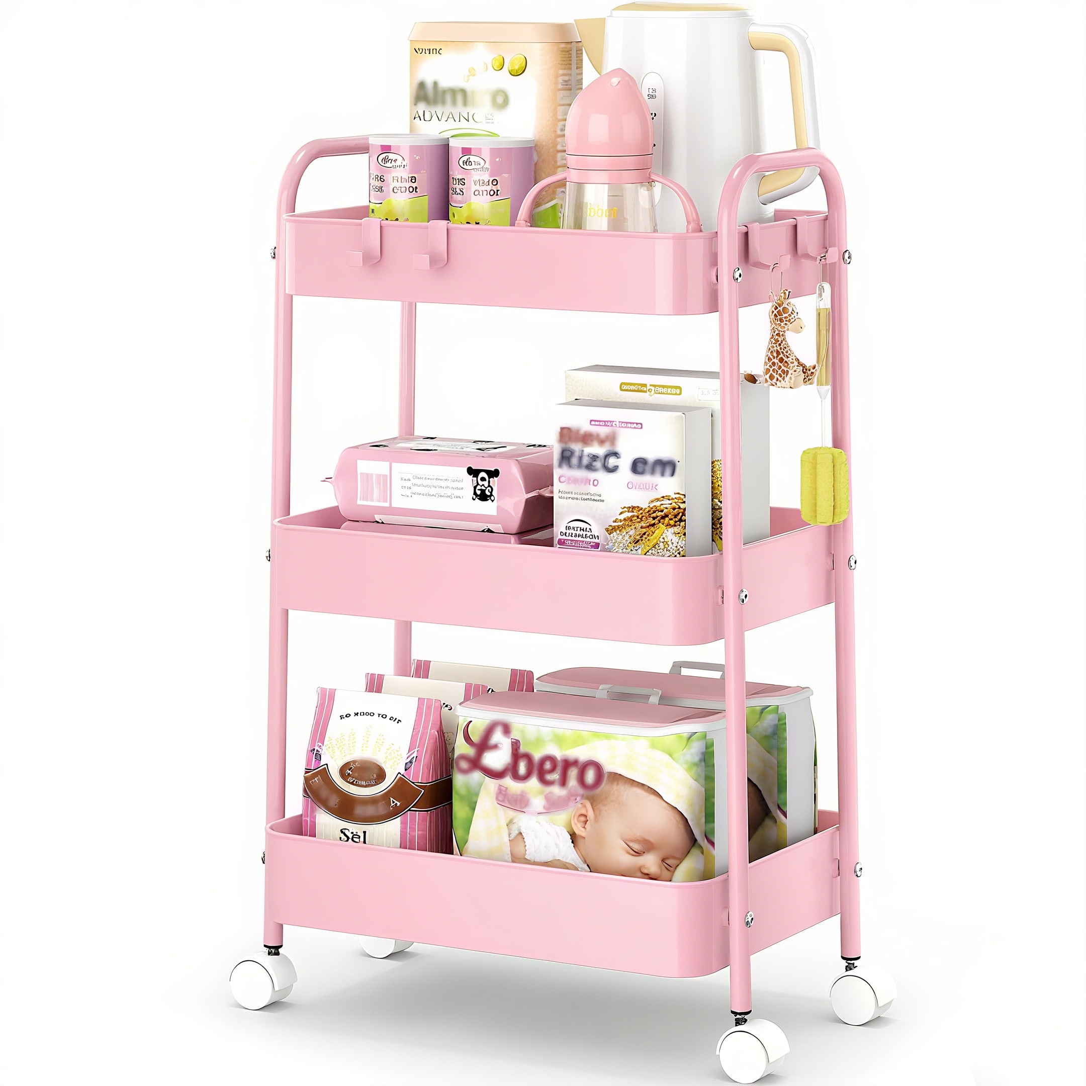 3 Katmanlı Tekerlekli Metal Ar - Baby Nursery Organizer incelemesi ve fiyatı