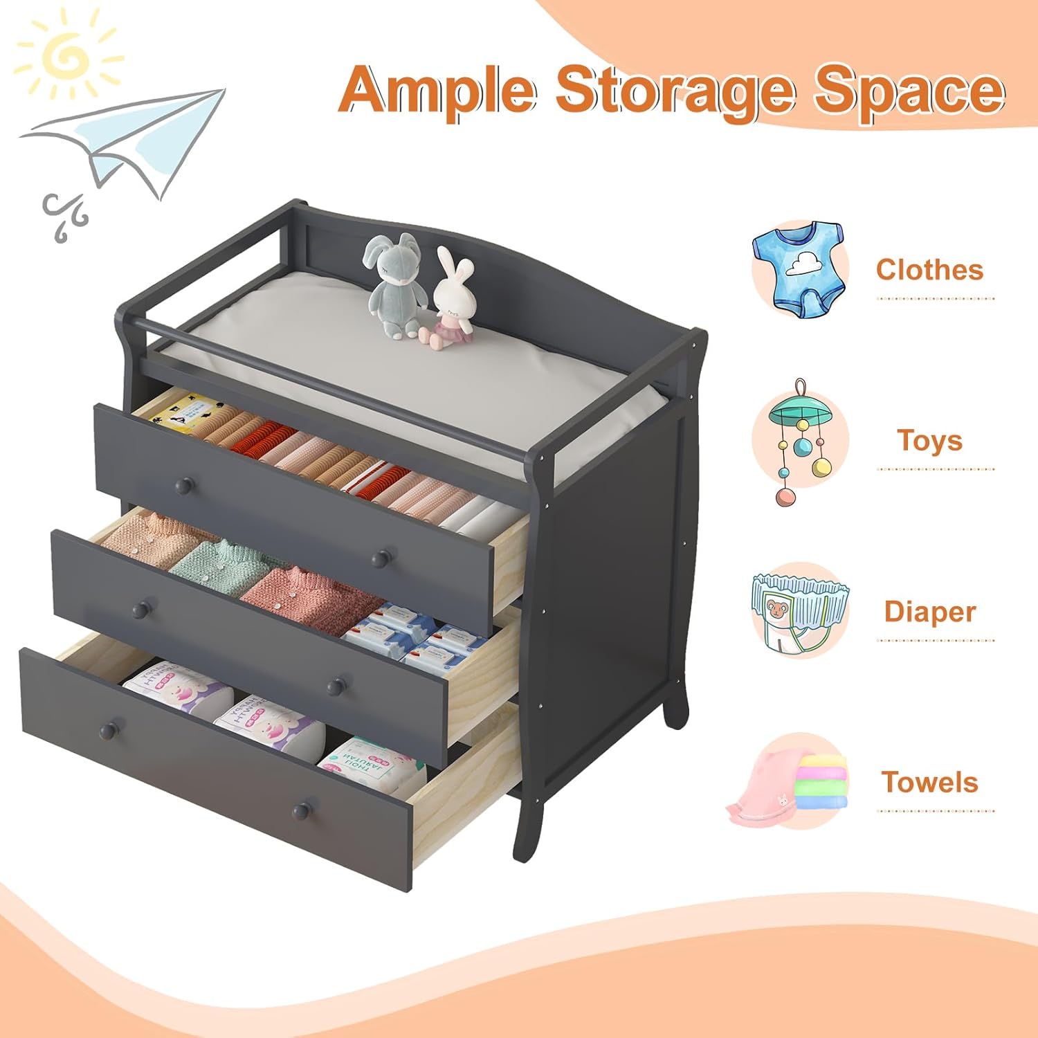 3 Çekmeceli Bebek Alt Değiştir - Baby Nursery Unisex incelemesi ve fiyatı