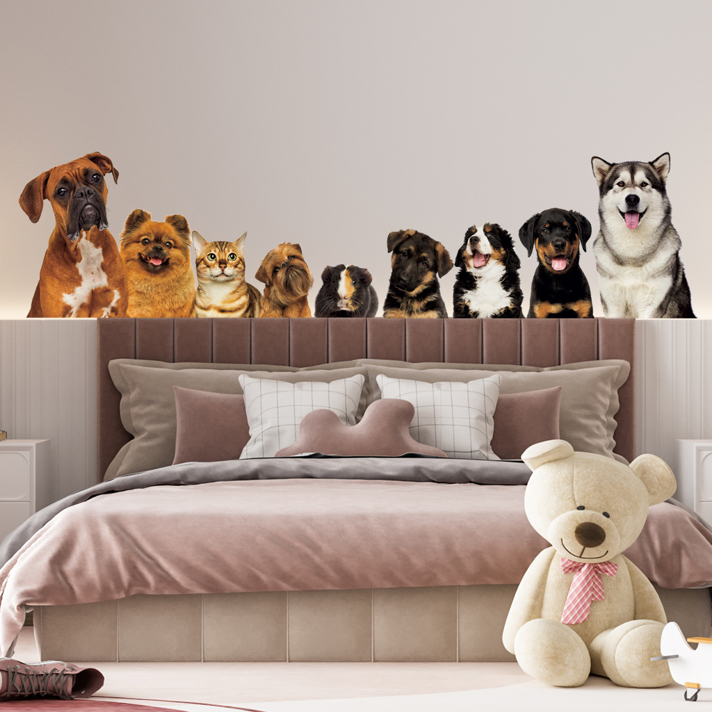 C30 #9 sevimli kediler ve köpe - Baby Nursery Wall Mural incelemesi ve fiyatı