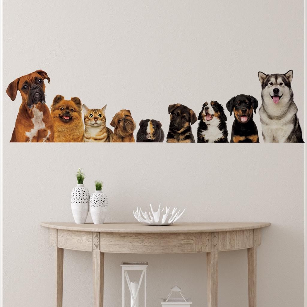 C30 #9 sevimli kediler ve köpe - Baby Nursery Wall Mural incelemesi ve fiyatı