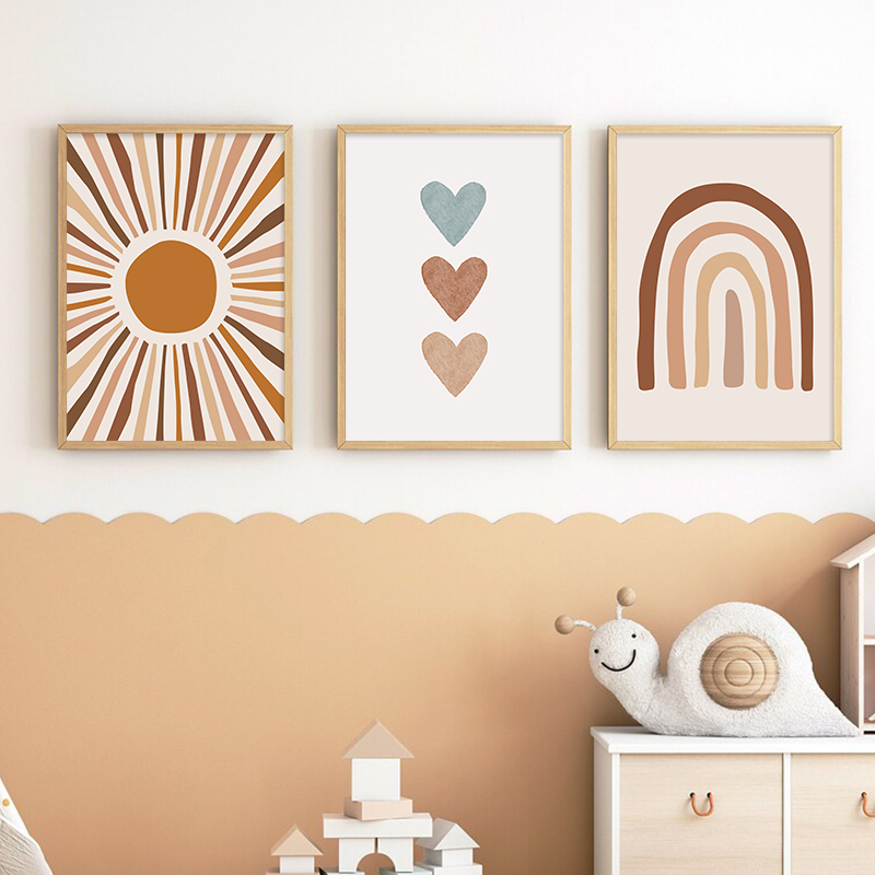 Soyut güneş gökkuşağı özel beb - Baby Name Wall Art incelemesi ve fiyatı