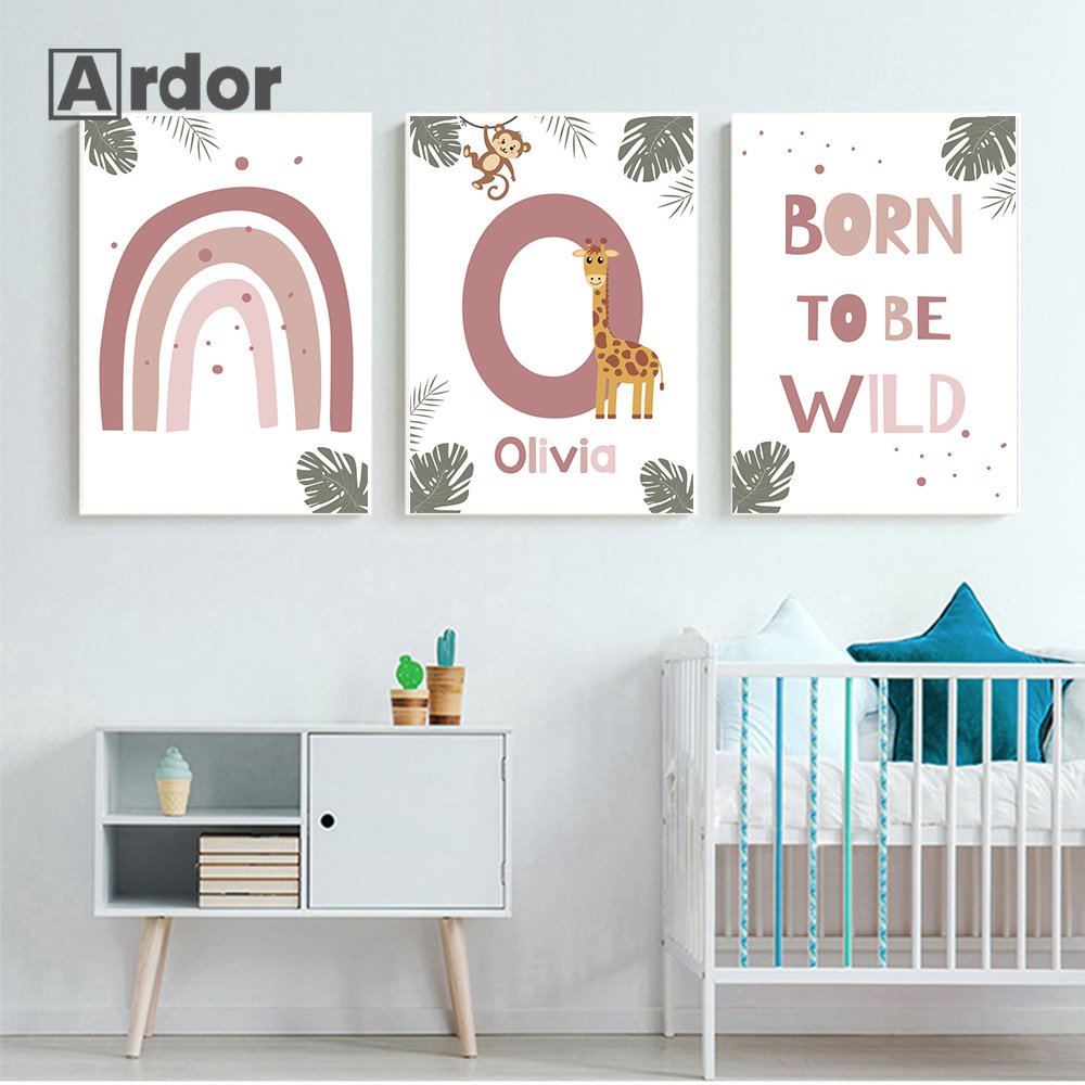 Iskandinav Orman Hayvan Poster - Baby Name Wall Art incelemesi ve fiyatı