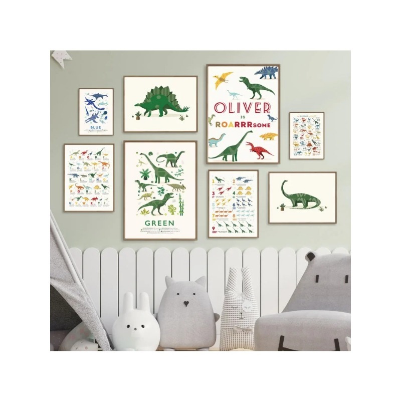 Dinozor Numaraları Eğitici ABC - Baby Name Wall Art incelemesi ve fiyatı