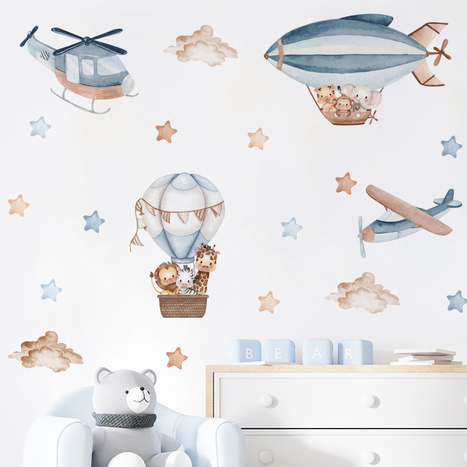 Suluboya Hayvanlar Sıcak Hava  - Baby Nursery Wall Mural incelemesi ve fiyatı