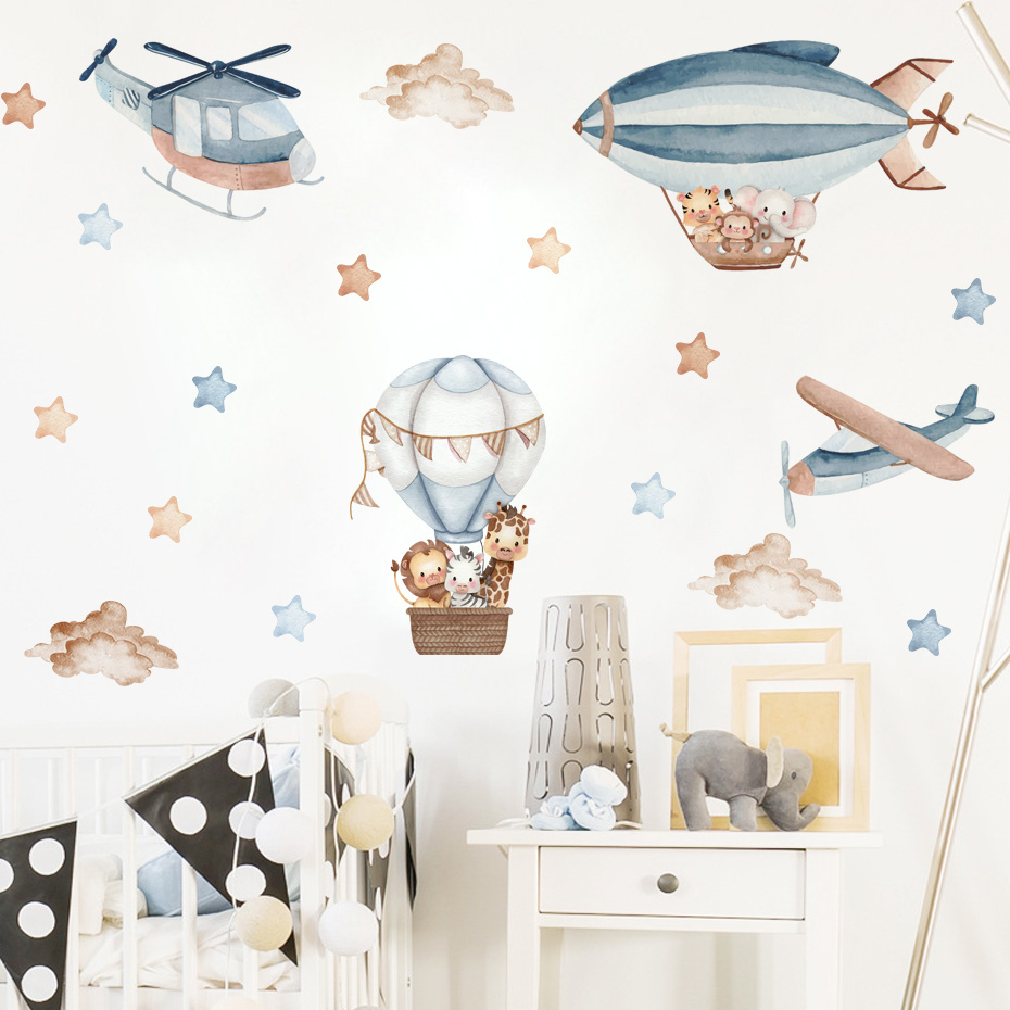 Suluboya Hayvanlar Sıcak Hava  - Baby Nursery Wall Mural incelemesi ve fiyatı