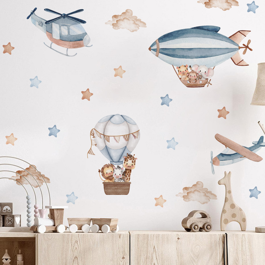 Suluboya Hayvanlar Sıcak Hava  - Baby Nursery Wall Mural incelemesi ve fiyatı