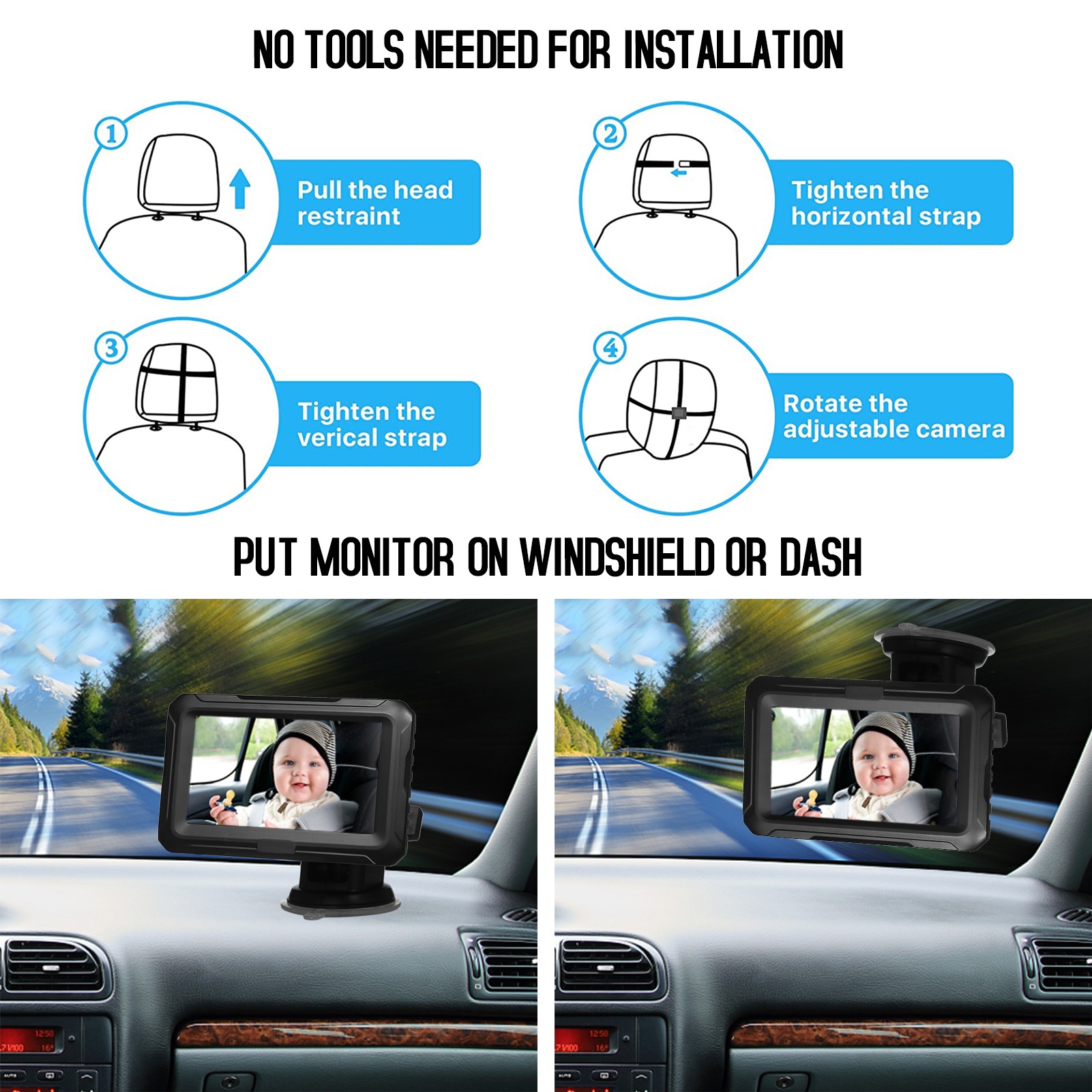 1080P Bebek Araba Aynası, 4.3' - Wearable Baby Monitor incelemesi ve fiyatı