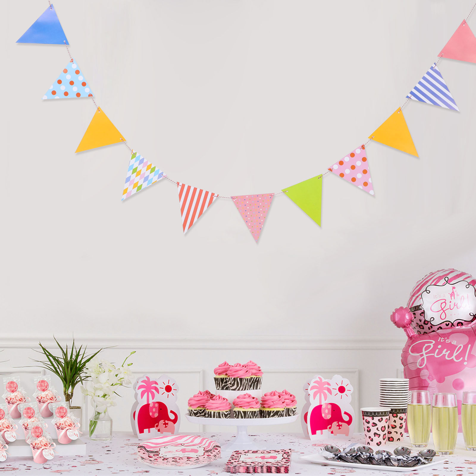 Üçgen Kağıt Bayraklar Çelenk R - Baby Nursery Bunting incelemesi ve fiyatı