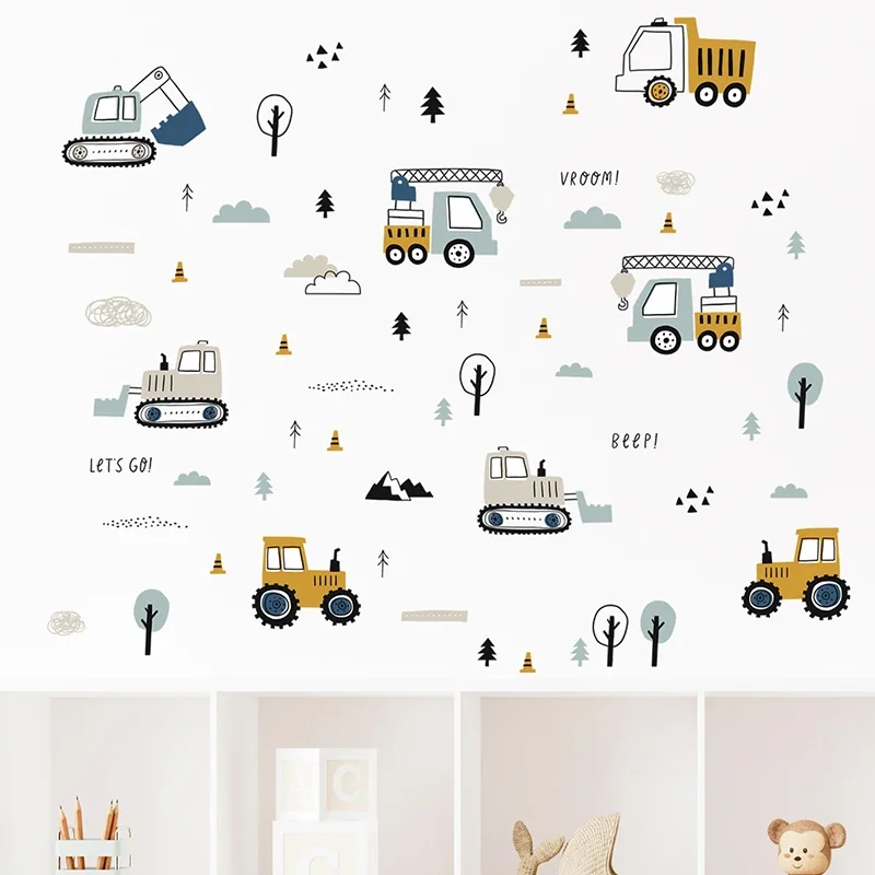 Elle Çizilmiş Sevimli Arabalar - Baby Nursery Wall Mural incelemesi ve fiyatı