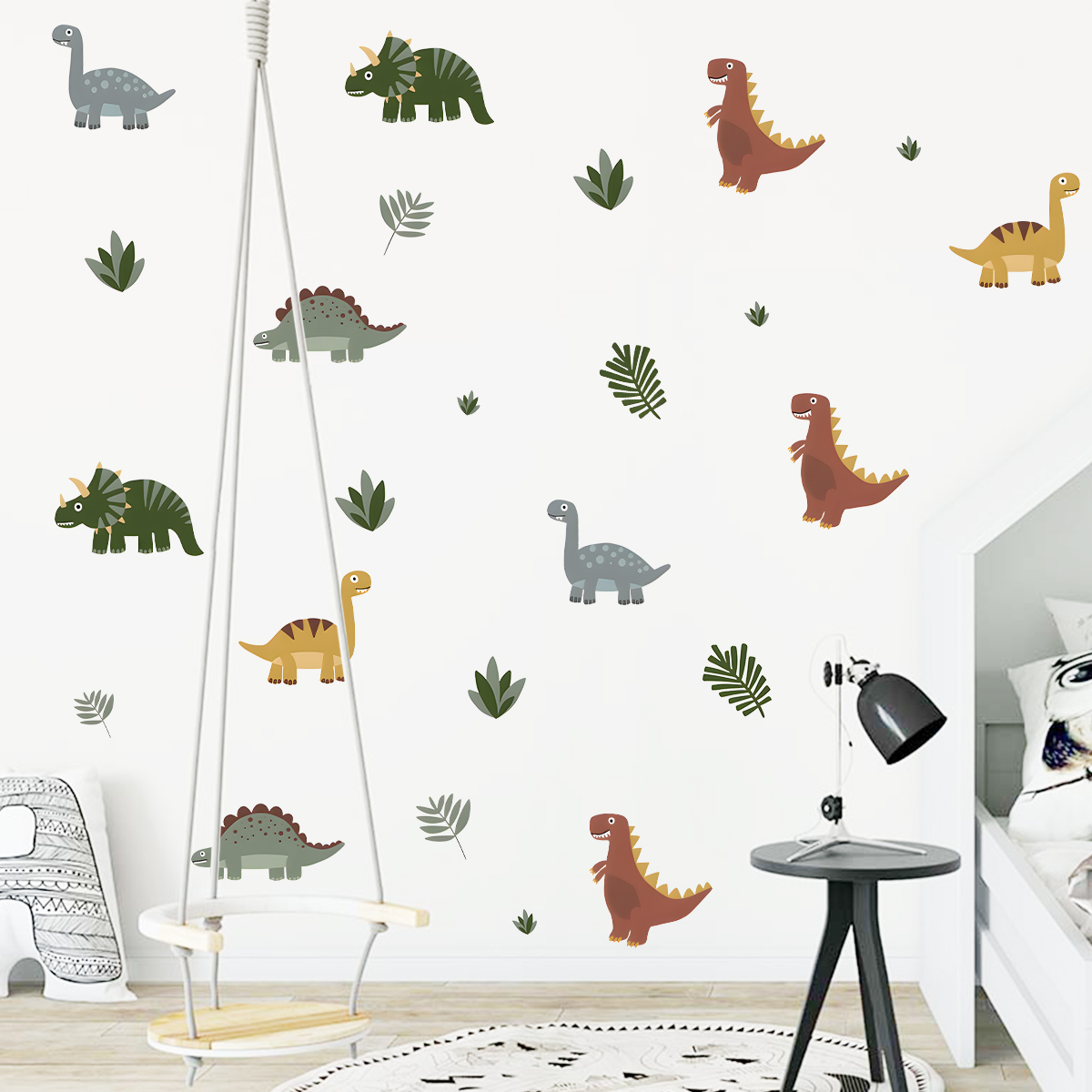 Karikatür Sevimli Dinozor Yapr - Baby Nursery Wall Mural incelemesi ve fiyatı