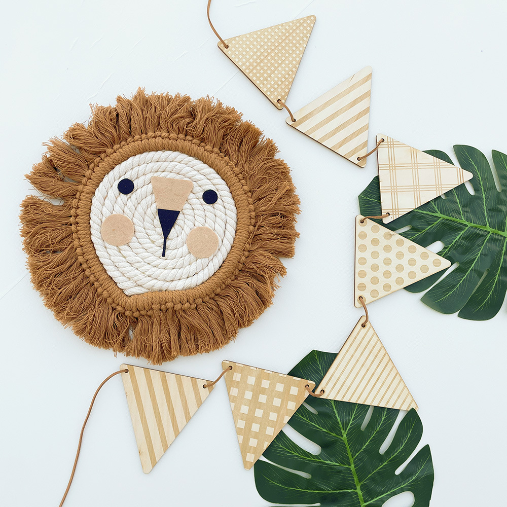 İskandinav ahşap üçgen bayrak  - Baby Nursery Bunting incelemesi ve fiyatı